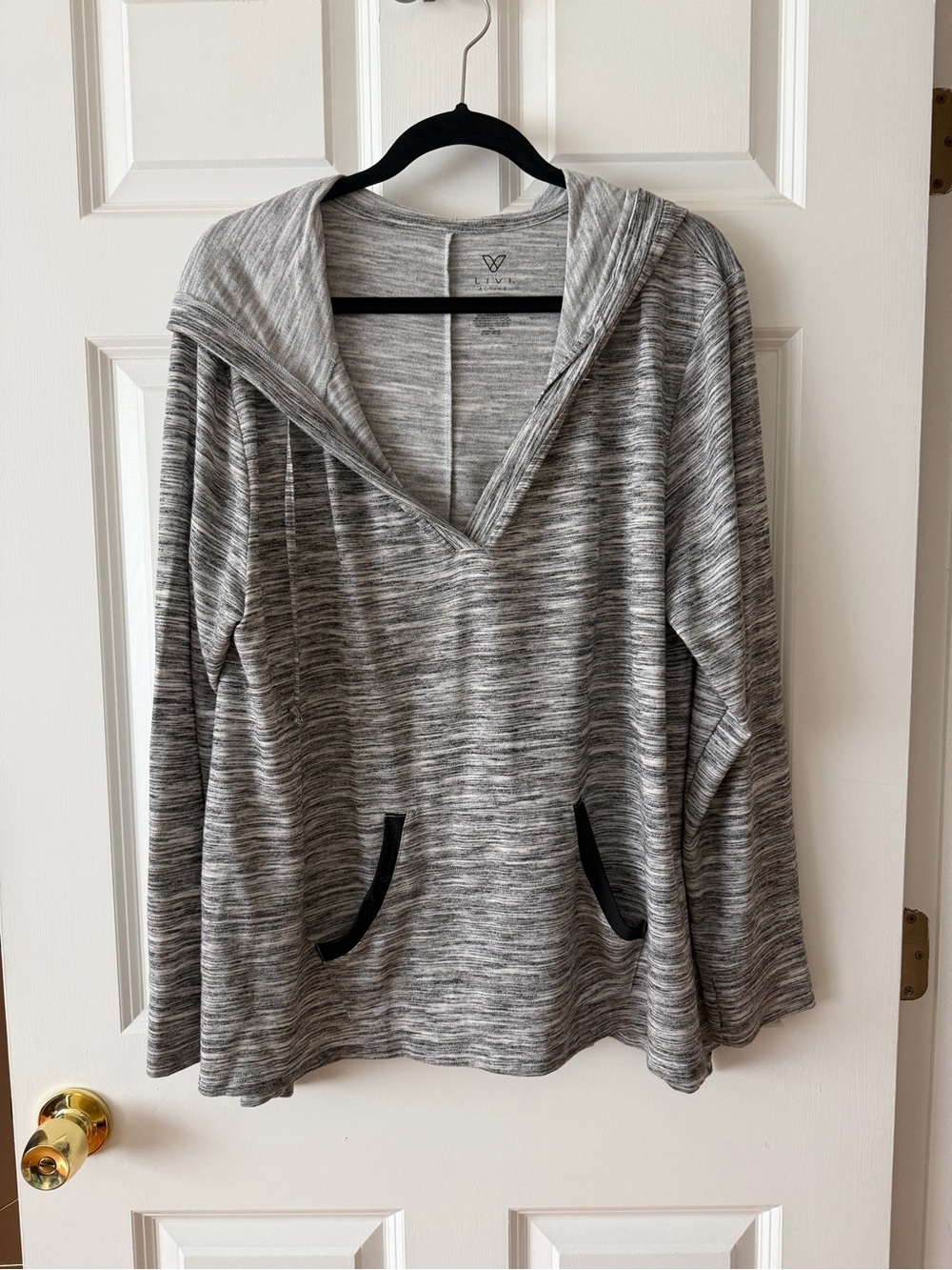 Livi Active Marled Light Gray Hooded Pullover